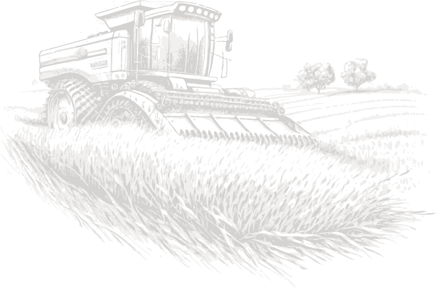 a drawing of a tractor in a field
