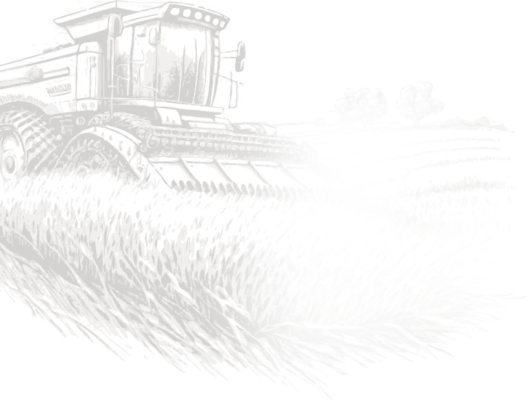 a drawing of a tractor plowing a field
