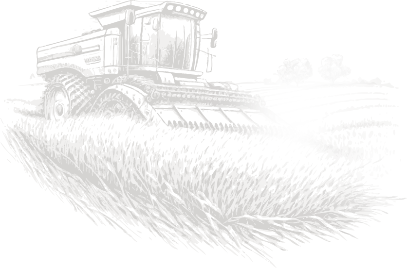 a drawing of a tractor plowing a field