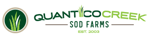 the logo for quantc creek sod farms