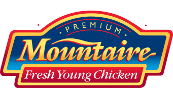 the logo for mountain fresh young chicken