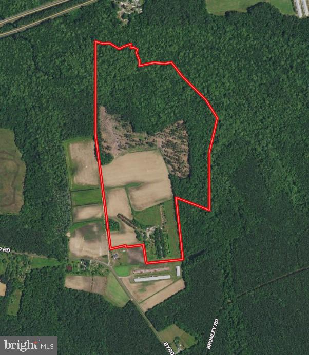 a map of a wooded area with a red line
