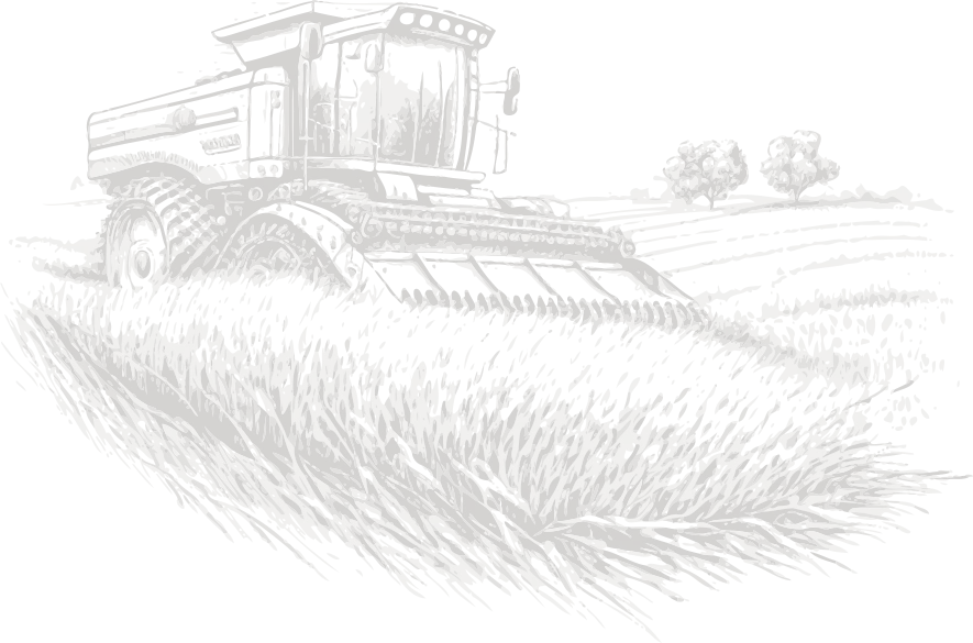 a drawing of a tractor in a field