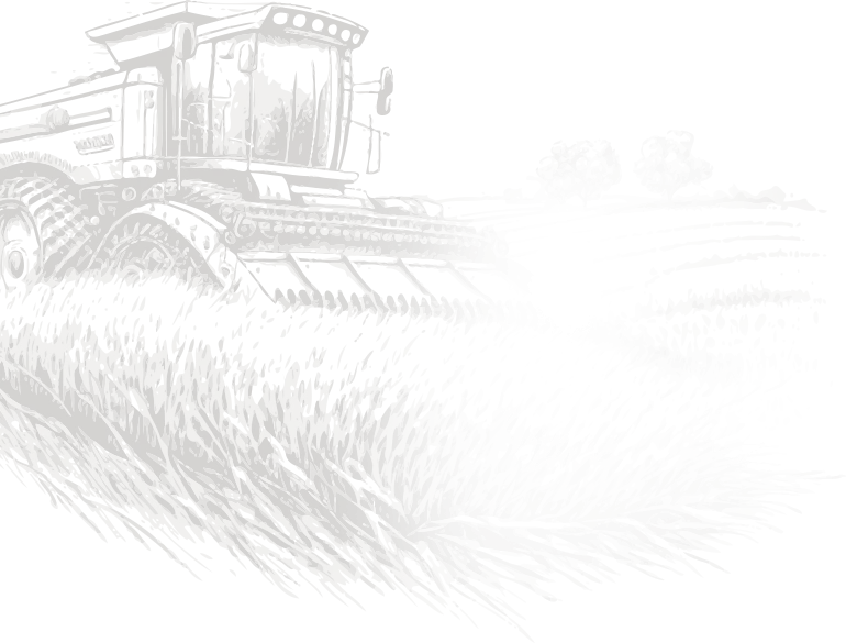 a drawing of a tractor plowing a field